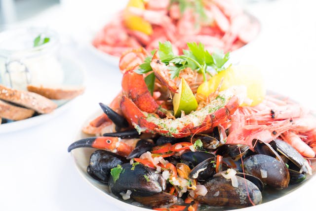 Bowl of Mussels and Shrimps Selective